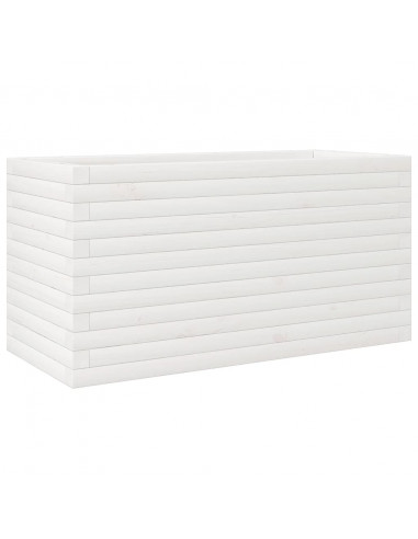 Fioriera da Giardino Bianca 90x40x45,5cm Legno Massello di Pino
