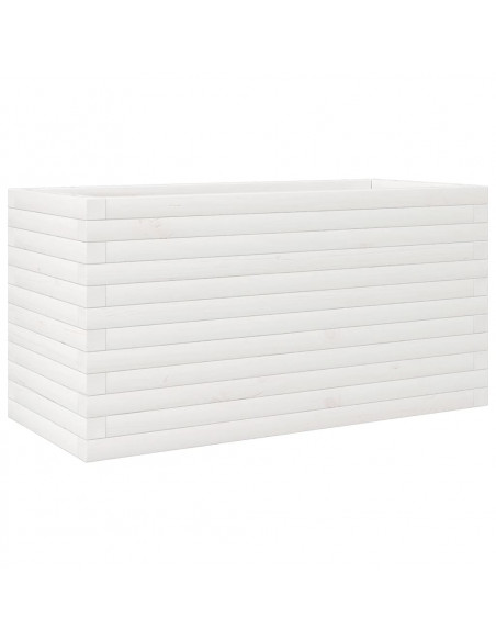 Fioriera da Giardino Bianca 90x40x45,5cm Legno Massello di Pino