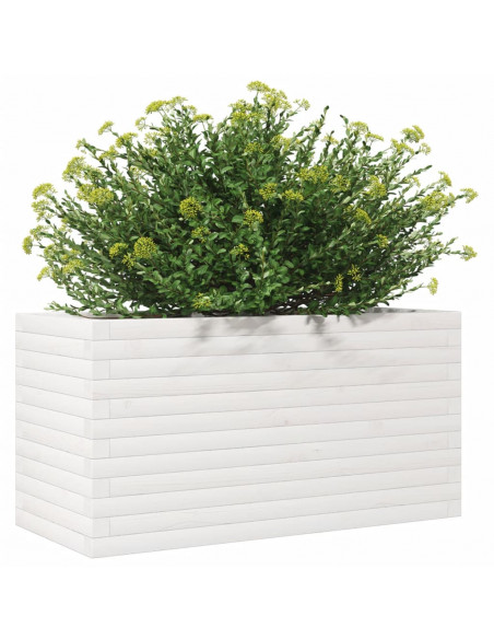 Fioriera da Giardino Bianca 90x40x45,5cm Legno Massello di Pino