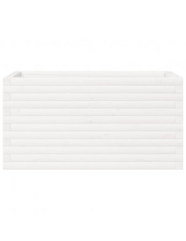 Fioriera da Giardino Bianca 90x40x45,5cm Legno Massello di Pino
