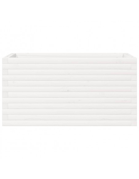 Fioriera da Giardino Bianca 90x40x45,5cm Legno Massello di Pino
