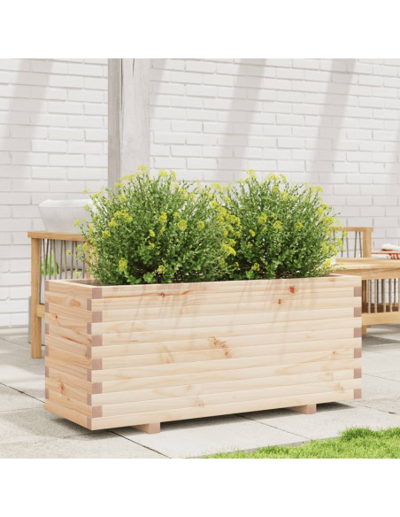 Fioriera da Giardino 110x40x49,5 cm in Legno Massello di Pino