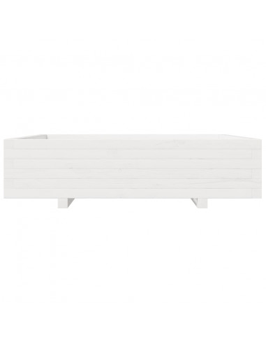 Fioriera da Giardino Bianca 100x100x26,5cm Legno Massello Pino