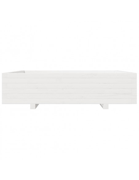 Fioriera da Giardino Bianca 100x100x26,5cm Legno Massello Pino
