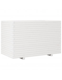 Fioriera da Giardino Bianca 110x60x72 cm Legno Massello di Pino 2