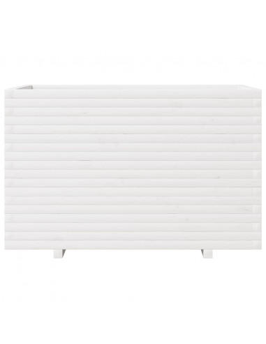 Fioriera da Giardino Bianca 110x60x72 cm Legno Massello di Pino
