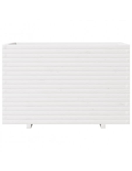 Fioriera da Giardino Bianca 110x60x72 cm Legno Massello di Pino