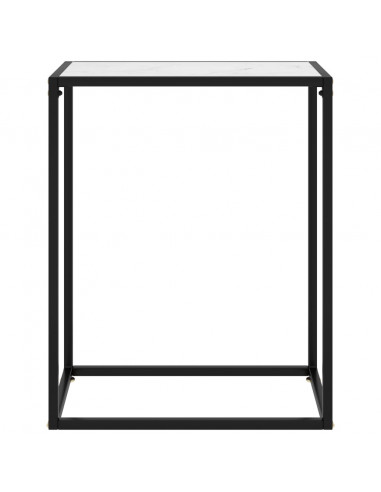 Tavolo Consolle Bianco 60x35x75 cm in Vetro Temperato