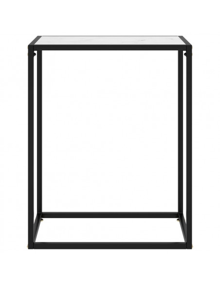 Tavolo Consolle Bianco 60x35x75 cm in Vetro Temperato