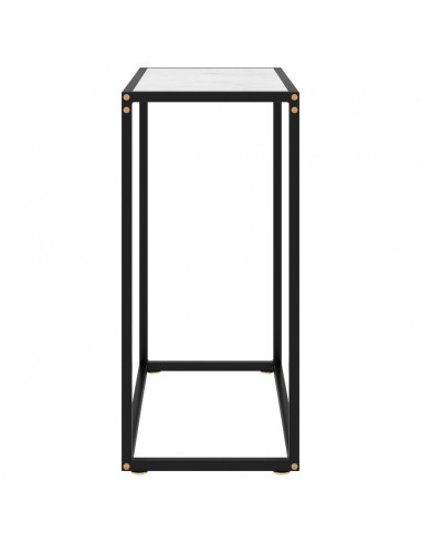 Tavolo Consolle Bianco 60x35x75 cm in Vetro Temperato