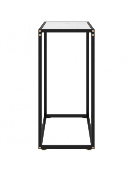 Tavolo Consolle Bianco 60x35x75 cm in Vetro Temperato