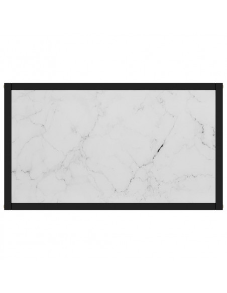 Tavolo Consolle Bianco 60x35x75 cm in Vetro Temperato