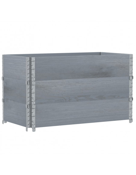 Fioriera da Giardino Grigia 40x40x78 cm Legno Massello di Pino