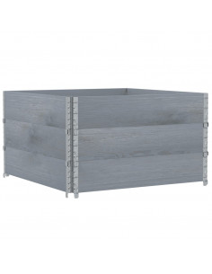 Fioriera da Giardino Grigia 100x100 cm Legno Massello di Pino 2