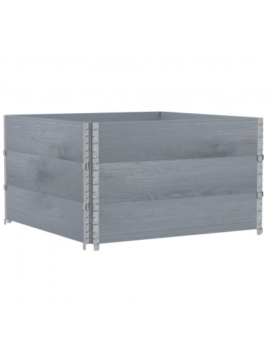 Fioriera da Giardino Grigia 100x100 cm Legno Massello di Pino