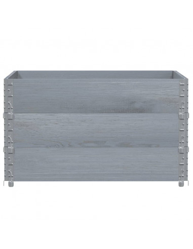 Fioriera da Giardino Grigia 100x100 cm Legno Massello di Pino