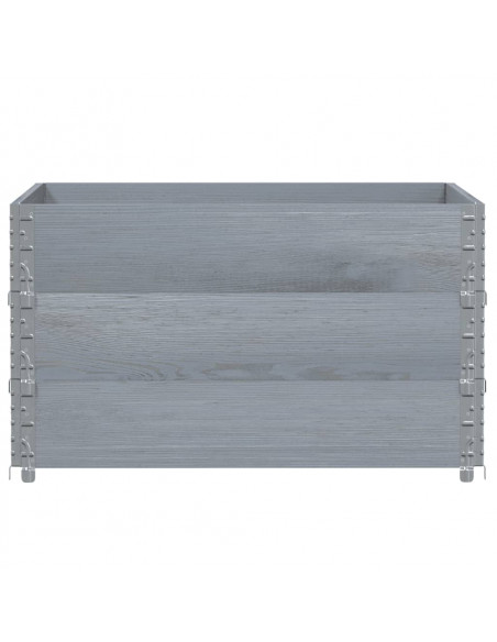 Fioriera da Giardino Grigia 100x100 cm Legno Massello di Pino