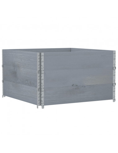 Fioriera da Giardino Grigia 100x100 cm Legno Massello di Pino