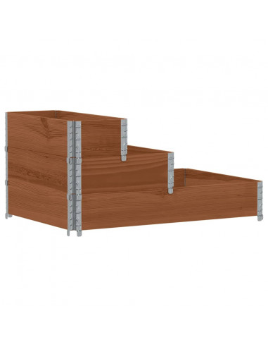 Fioriera Rialzata a 3 Livelli Marrone 120x80 cm Legno di Pino