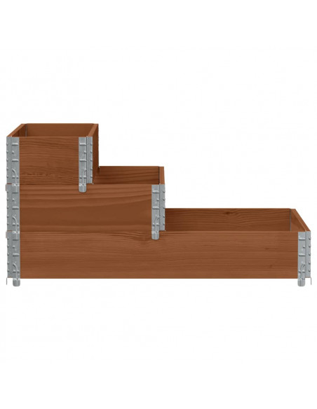 Fioriera Rialzata a 3 Livelli Marrone 120x80 cm Legno di Pino
