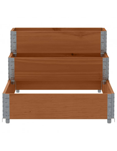 Fioriera Rialzata a 3 Livelli Marrone 120x80 cm Legno di Pino