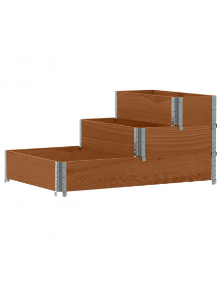 Fioriera Rialzata a 3 Livelli Marrone 120x80 cm Legno di Pino