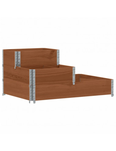 Fioriera Rialzata a 3 Livelli Marrone 120x80 cm Legno di Pino