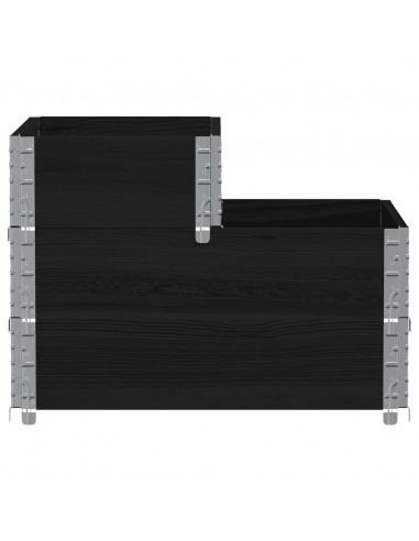 Fioriera Rialzata a 3 Livelli Nera 120x80 cm Legno di Pino