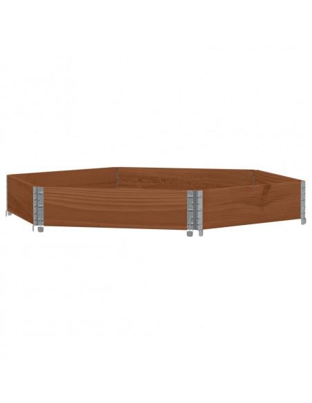 Fioriera Rialzata Esagonale Marrone 160x160 cm Legno di Pino