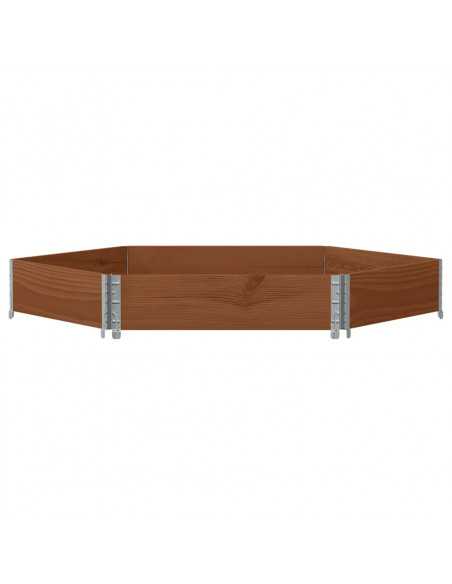 Fioriera Rialzata Esagonale Marrone 160x160 cm Legno di Pino