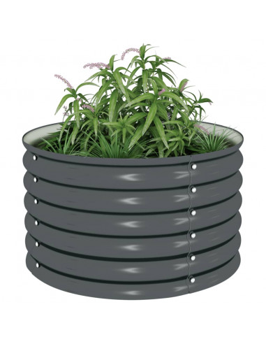 Letto Rialzato Giardino 80x80x44 cm in Acciaio Zincato Grigio