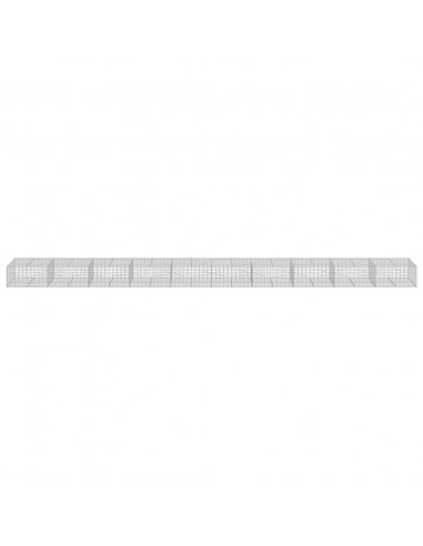 Cesto Gabbione con Copertura 1000x100x50 cm in Ferro Zincato