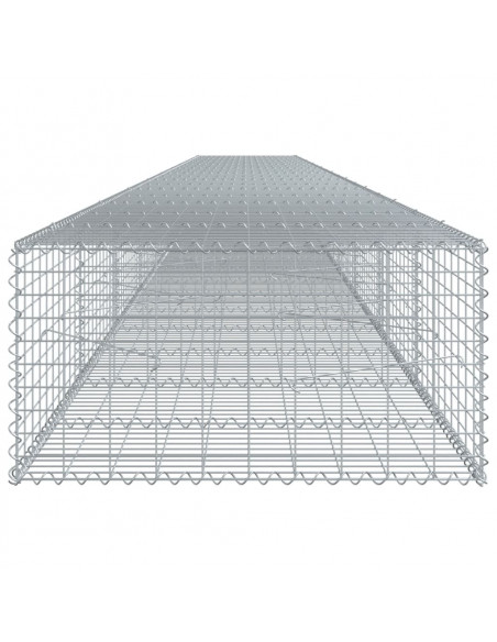 Cesto Gabbione con Copertura 1000x100x50 cm in Ferro Zincato