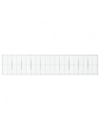 Cesto Gabbione con Copertura 1000x50x200 cm Ferro Zincato