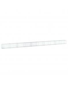 Cesto Gabbione con Copertura 1000x50x50 cm in Ferro Zincato 2