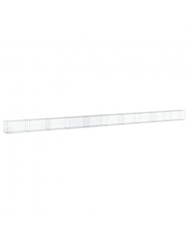 Cesto Gabbione con Copertura 1000x50x50 cm in Ferro Zincato