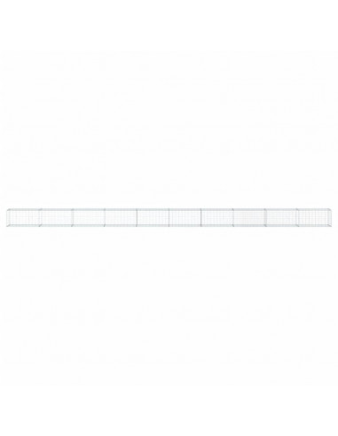 Cesto Gabbione con Copertura 1000x50x50 cm in Ferro Zincato