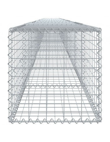 Cesto Gabbione con Copertura 1000x50x50 cm in Ferro Zincato