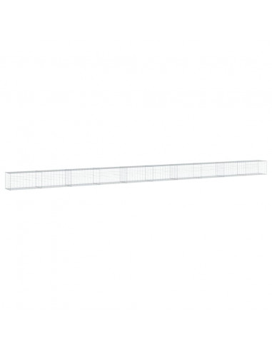 Cesto Gabbione con Copertura 1000x50x50 cm in Ferro Zincato