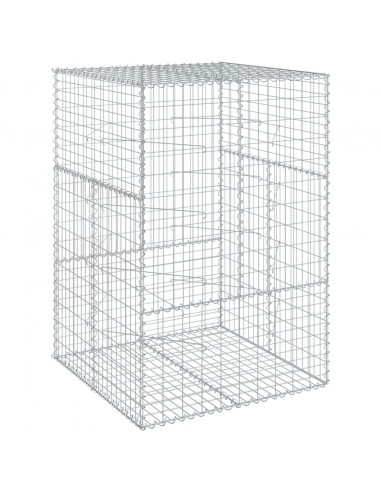 Cesto Gabbione con Copertura 100x100x150 cm in Ferro Zincato