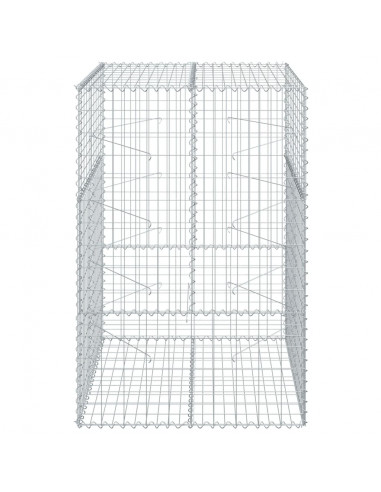 Cesto Gabbione con Copertura 100x100x150 cm in Ferro Zincato