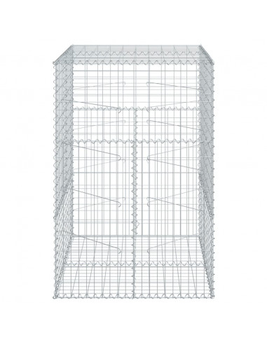 Cesto Gabbione con Copertura 100x100x150 cm in Ferro Zincato