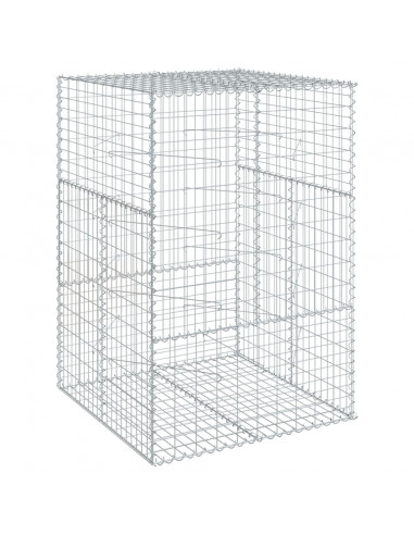 Cesto Gabbione con Copertura 100x100x150 cm in Ferro Zincato