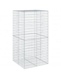 Cesto Gabbione con Copertura 100x100x200 cm in Ferro Zincato 2