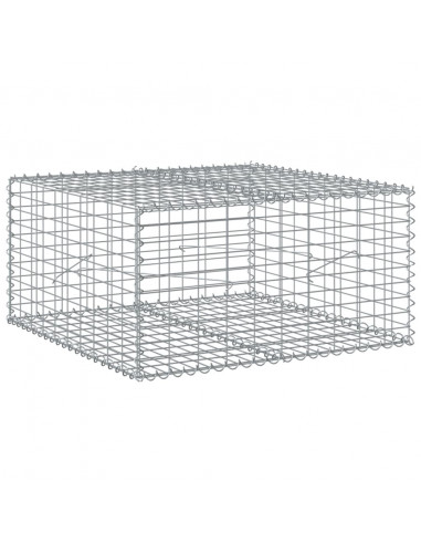 Cesto Gabbione con Copertura 100x100x50 cm Ferro Zincato
