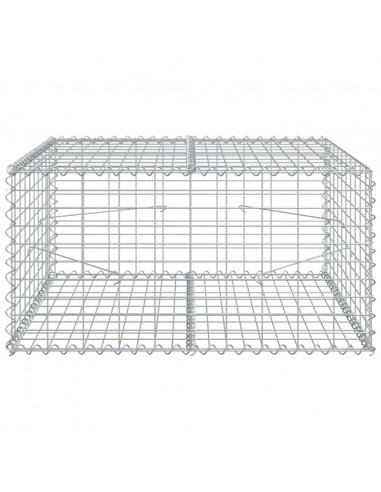 Cesto Gabbione con Copertura 100x100x50 cm Ferro Zincato