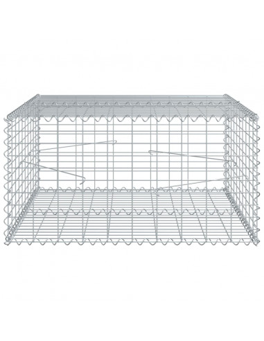 Cesto Gabbione con Copertura 100x100x50 cm Ferro Zincato