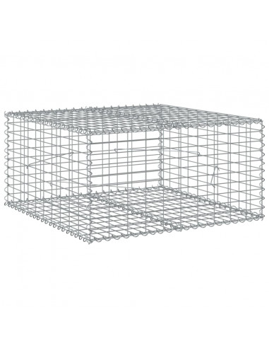 Cesto Gabbione con Copertura 100x100x50 cm Ferro Zincato