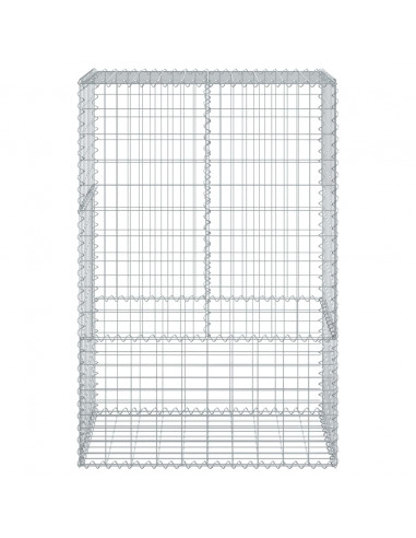 Cesto Gabbione con Copertura 100x50x150 cm in Ferro Zincato