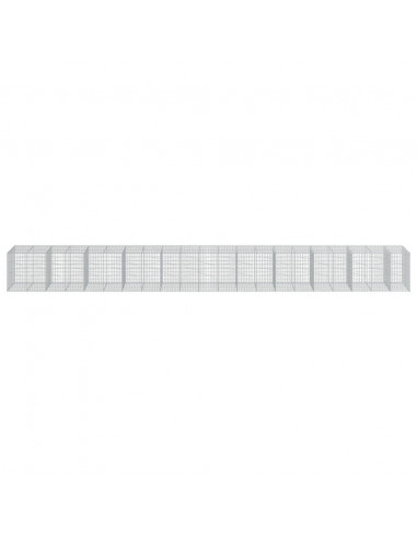 Cesto Gabbione con Copertura 1050x100x100 cm in Ferro Zincato